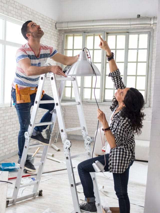 Couple renovating their apartment